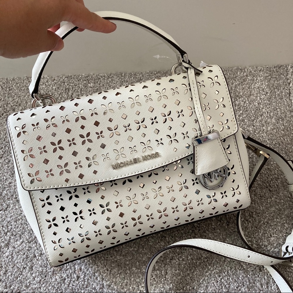 Michael Kors small Ava satchel bag crossbody NWT white